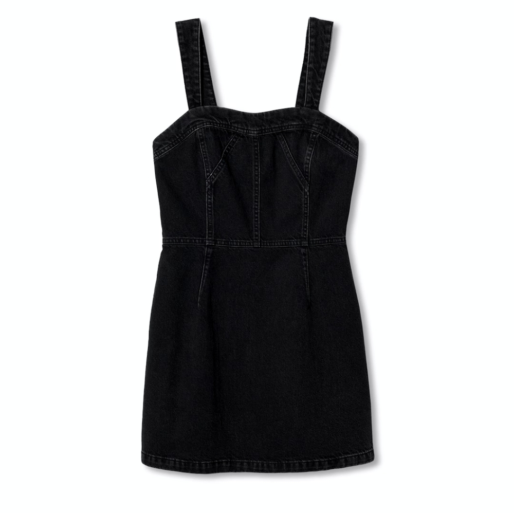 NWT MANGO Cotton Denim Zip Dress